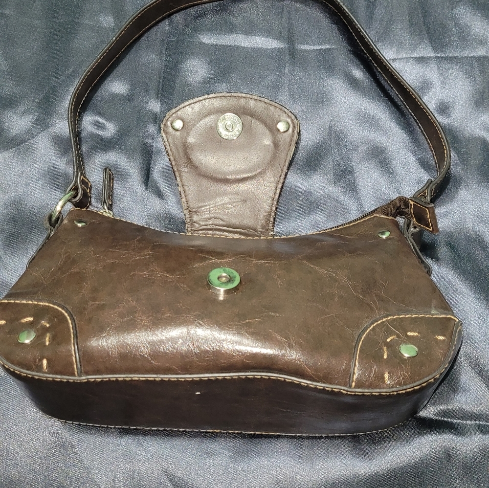 Women Brown Leather Small Shoulder Bag/Women Zipper Purses/ Women Small Purse